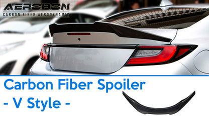 AeroBon Real Carbon Fiber Trunk Spoiler Compatible with 2022-2026 Toyota GR86 Spoiler, Subaru BRZ Spoiler (V Style) Vortex