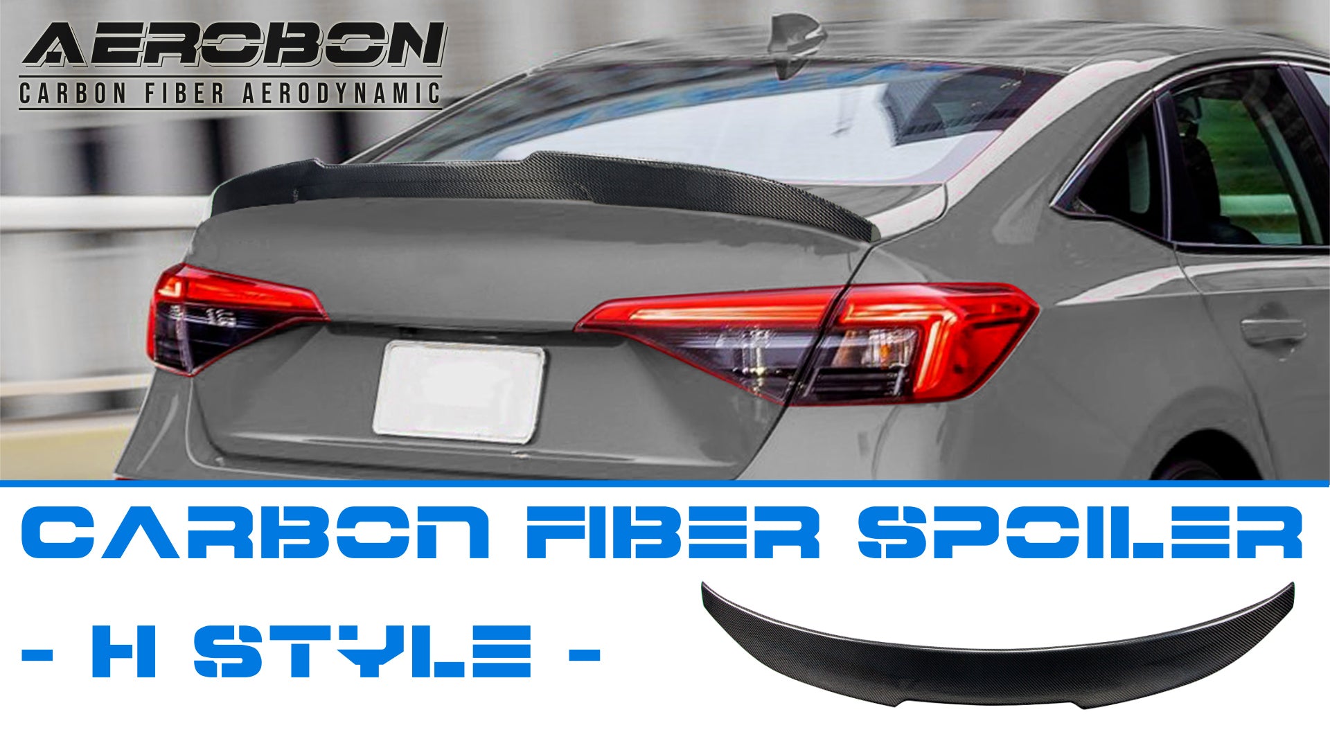 aerobon real carbon fiber trunk spoiler for honda civic 11th high kick style product video