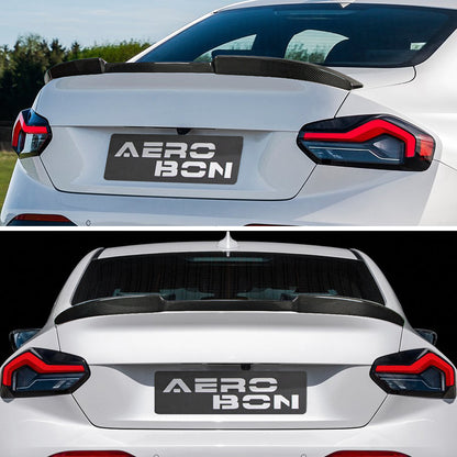 AeroBon Real Carbon Fiber Trunk Spoiler Compatible with 2022-2026 BMW 2 Series G42 Coupe and G87 M2 Spoiler SB style (Stealth Blade)