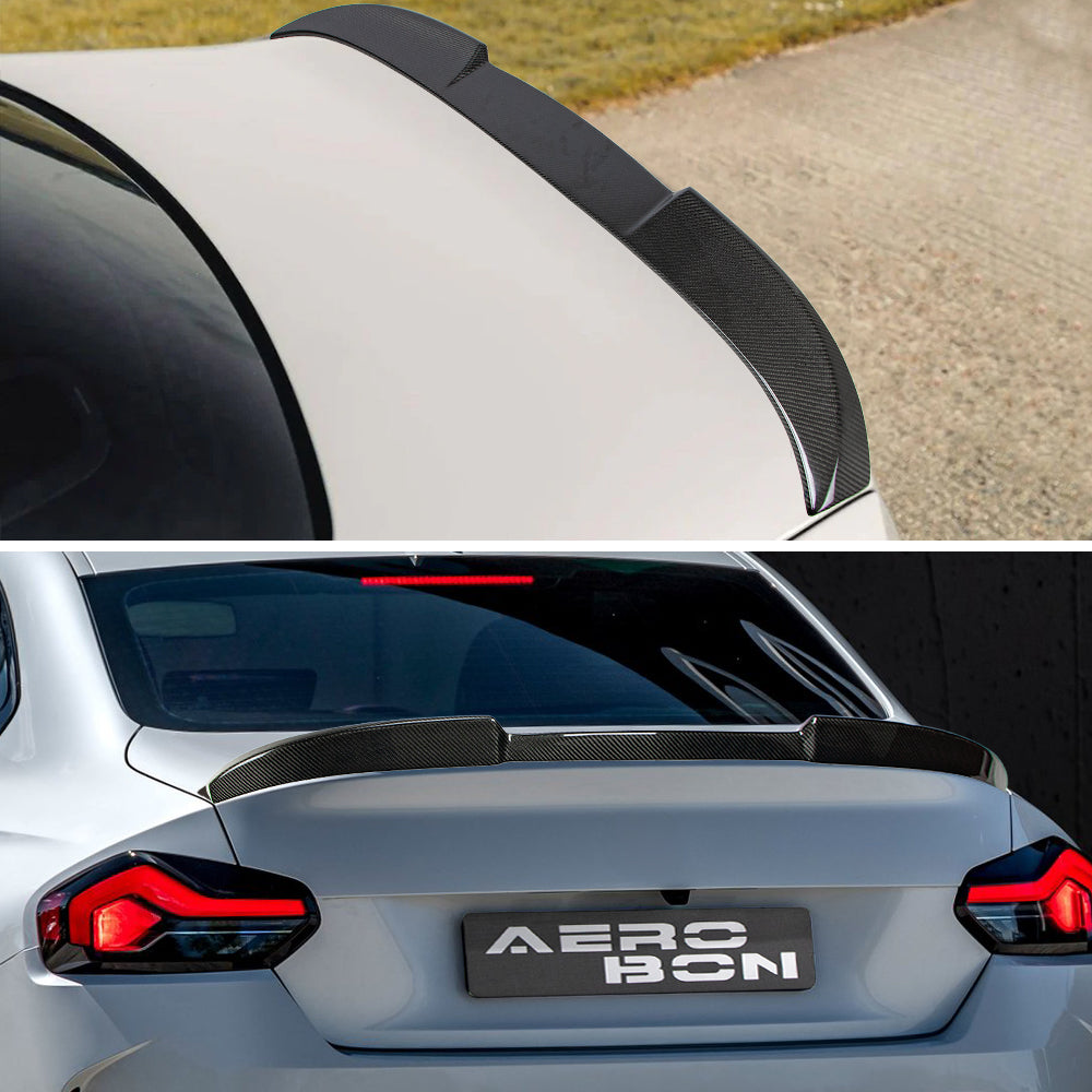 AeroBon Real Carbon Fiber Trunk Spoiler Compatible with 2022-2026 BMW 2 Series G42 Coupe and G87 M2 Spoiler SB style (Stealth Blade)