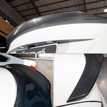 AeroBon Real Carbon Fiber Trunk Spoiler Compatible with 2020-2026 Mercedes CLA Class C118 Sedan Rear Spoiler