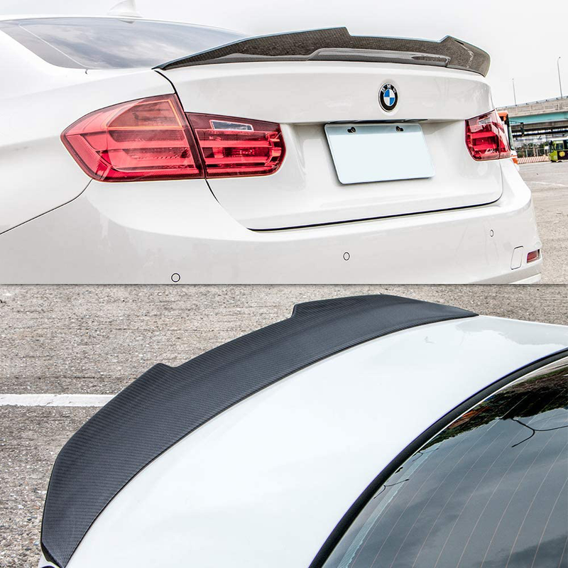 AeroBon Real Carbon Fiber Trunk Spoiler Compatible with 2013-18 BMW 3er F30 Sedan/ F80 M3 (H Style)