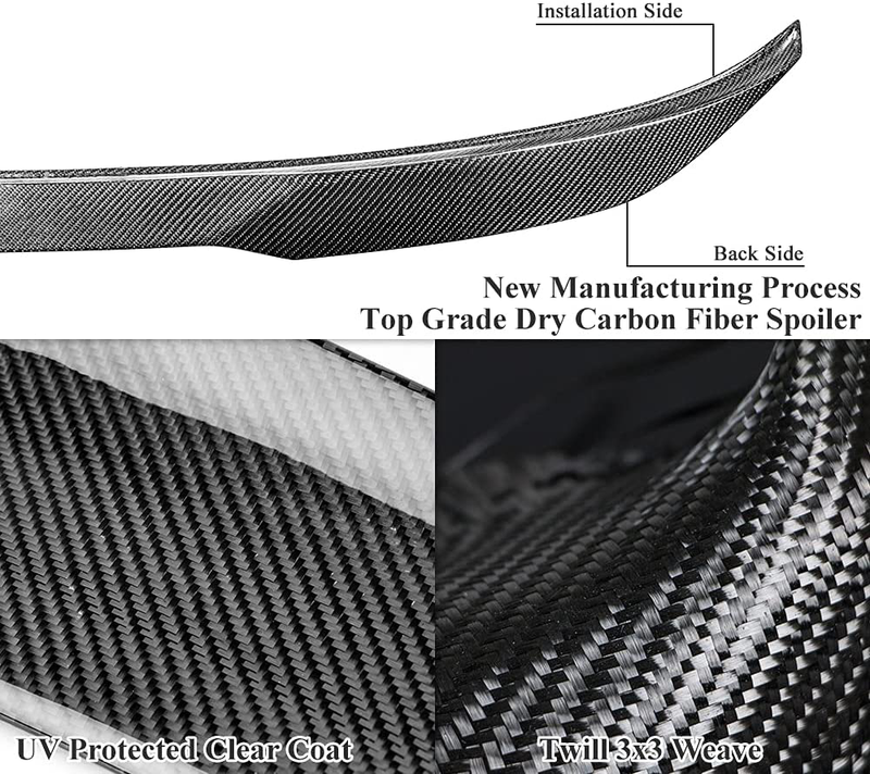 AeroBon Prepreg Dry Carbon Fiber Trunk Spoiler Compatible with 2013-18 BMW 3er F30 Sedan/ F80 M3 (Pro Style)