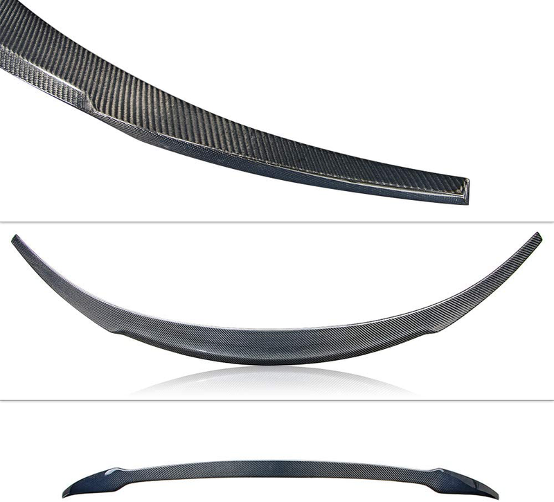 AeroBon Real Carbon Fiber Trunk Spoiler Wing Compatible with 2017-21 Tesla Model 3 (Rev Type)