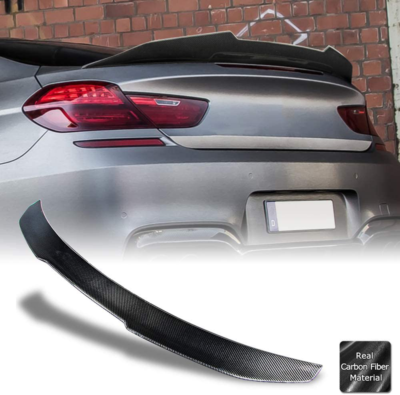 AeroBon Real Carbon Fiber Trunk Spoiler Wing Compatible with 2012-18 BMW 6-Series F06 GC Sedan M6 & F13 Coupe M6