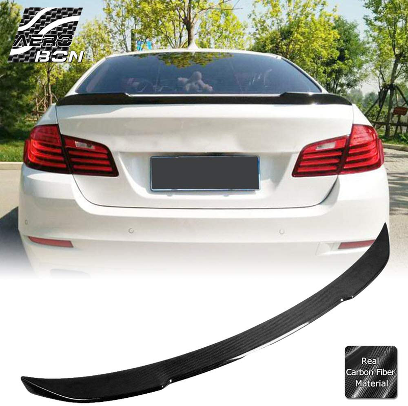 AeroBon Real Carbon Fiber Trunk Spoiler Compatible with 2009-16 BMW 5er F10 and F10 M5 Sedan (CS Style)