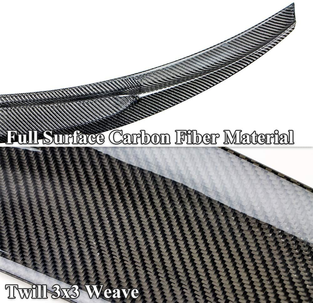AeroBon Real Carbon Fiber M4V Style Rear Spoiler Wing Compatible with 17-20 Infiniti Q60 Q60S Coupe