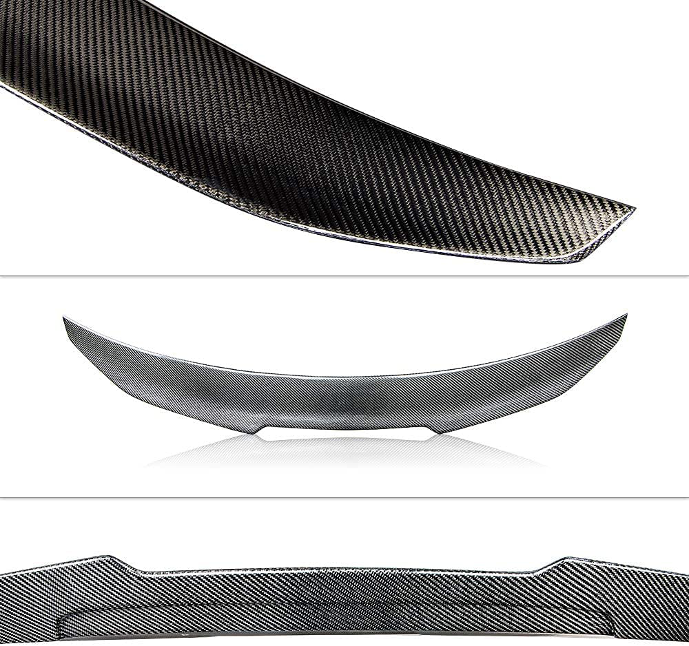 AeroBon Real Carbon Fiber Trunk Spoiler Compatible with 2005-13 BMW E92 3-Series Coupe and E92 M3 (H Style)