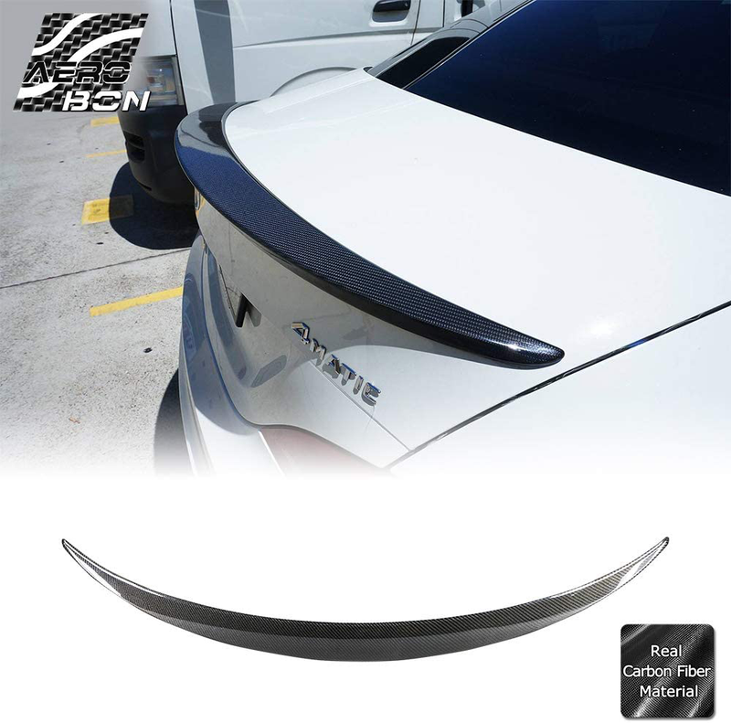 AeroBon Real Carbon Fiber Trunk Spoiler Wing Compatible with Mercedes CLA C117 2013-2019 (AMG Style)