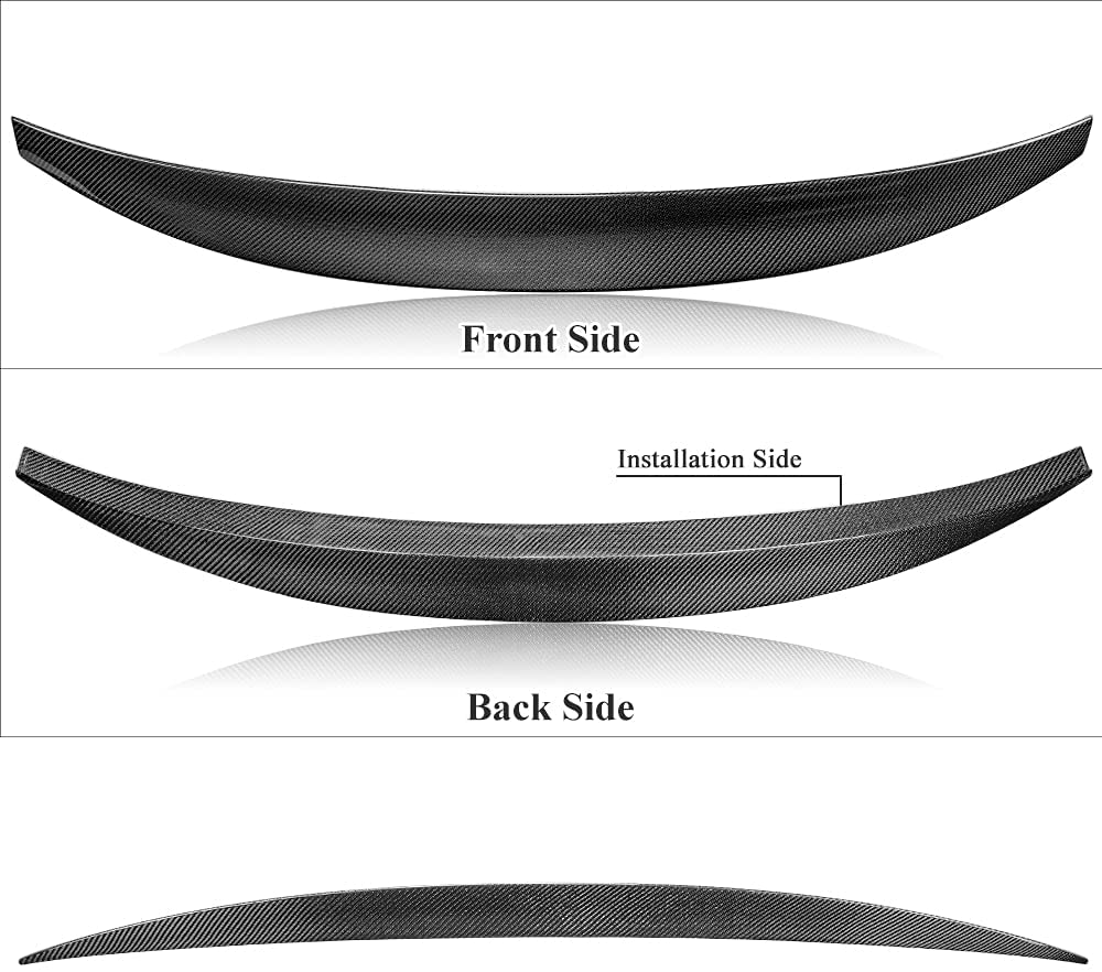 AeroBon Real Carbon Fiber Trunk Spoiler Compatible with 2016-21 Audi A4 S4 (B9) Sedan (HK Style)