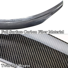 AeroBon Real Carbon Fiber Trunk Lip Spoiler Compatible with 2015-21 Mercedes C-Class W205 Sedan (High-Kick Style)