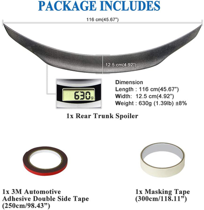 AeroBon Real Carbon Fiber Trunk Spoiler Wing Compatible with 2020-21 Mercedes C118 CLA Class Sedan