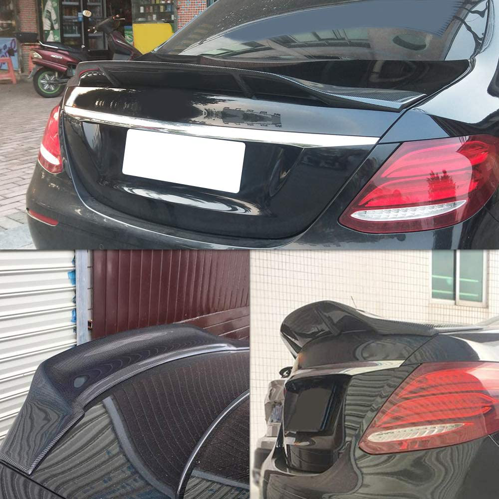 AeroBon Real Carbon Fiber Trunk Spoiler Compatible with 2017-20 Mercedes W213 E-Class Sedan