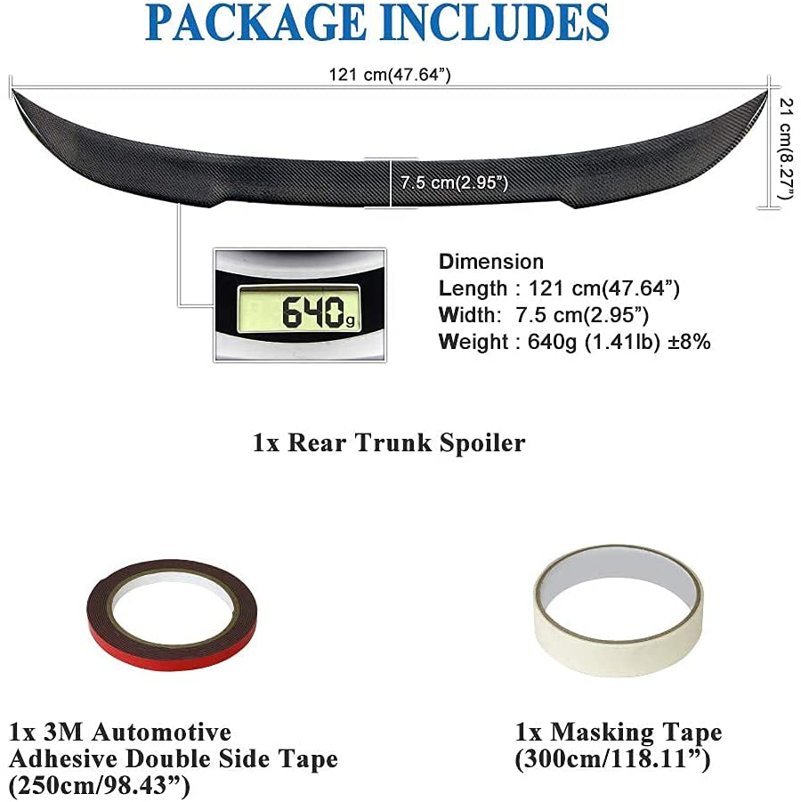 AeroBon Carbon Fiber Trunk Spoiler BMW 4 Series F36 (2014-2020) CS - product display view