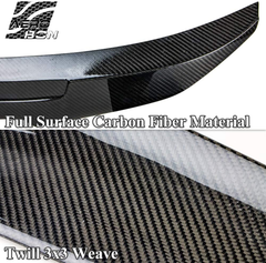 AeroBon Real Carbon Fiber Rear Trunk Spoiler Compatible with 13-20 BMW F32 4-Series Coupe (High-Kick)