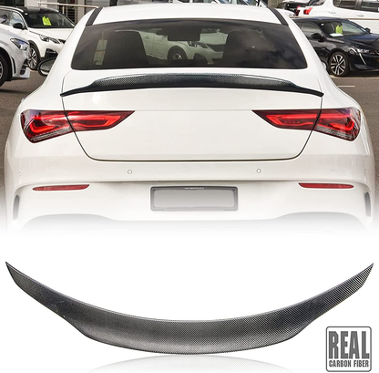 AeroBon Real Carbon Fiber Trunk Spoiler Wing Compatible with 2020-21 Mercedes C118 CLA Class Sedan