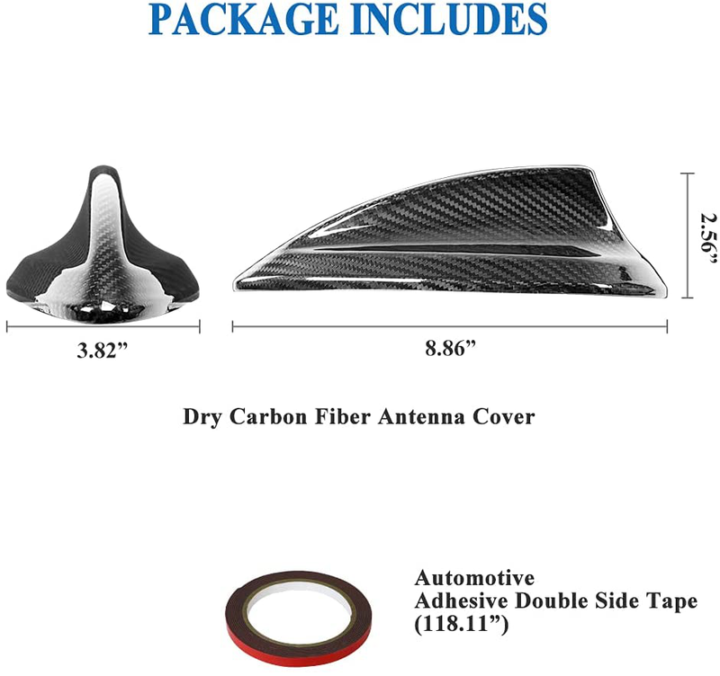 AeroBon Dry Carbon Fiber Shark Fin Antenna Cover Compatible with BMW F/G Generation Sedan and Coupe