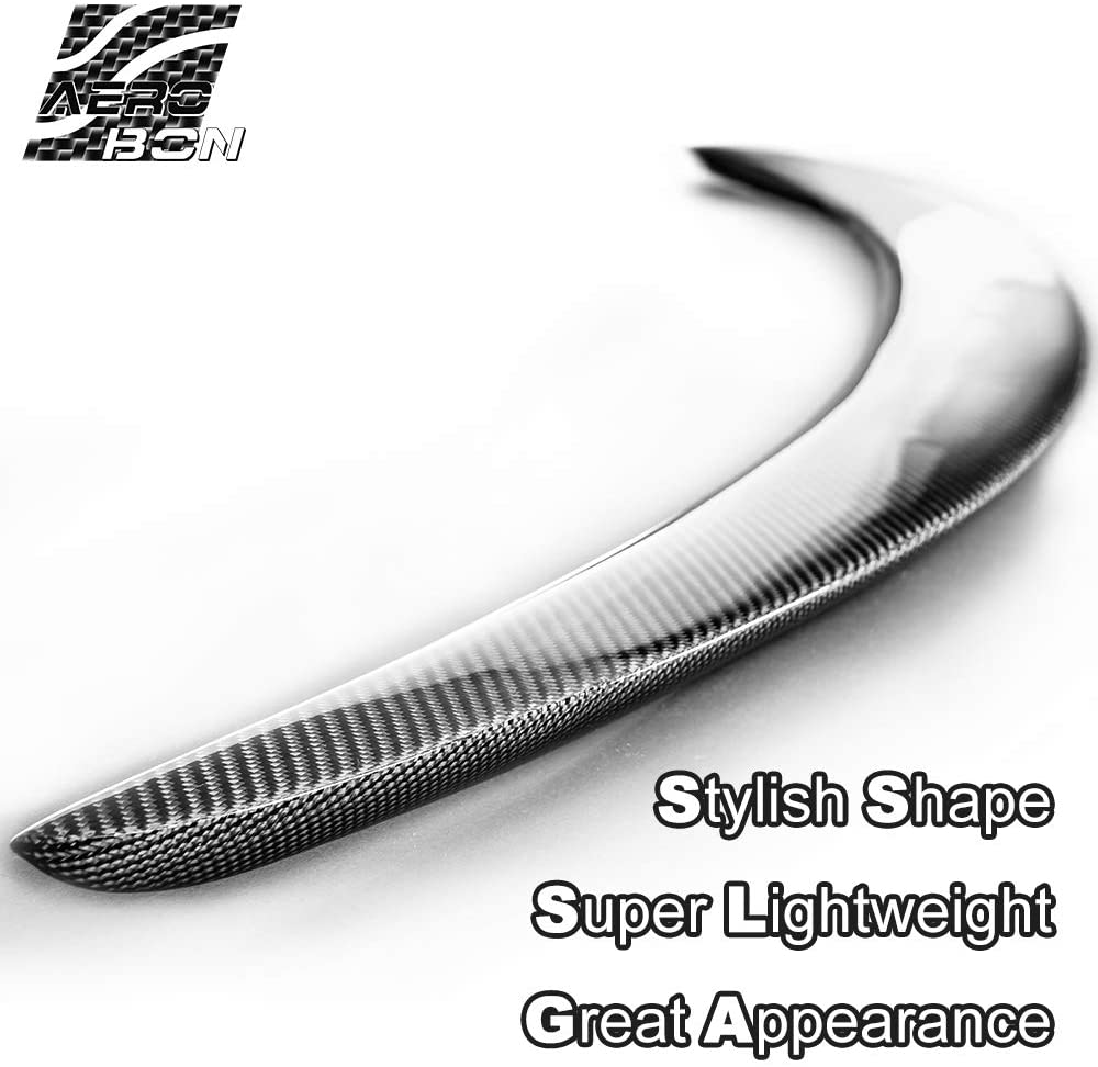 AeroBon Real Carbon Fiber Trunk Spoiler Wing Compatible with Mercedes CLA C117 2013-2019 (AMG Style)