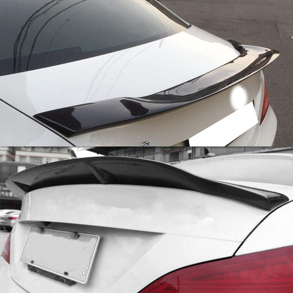 AeroBon Real Carbon Fiber Trunk Spoiler Wing Compatible with Mercedes CLA C117 2013-2019 (R Style)