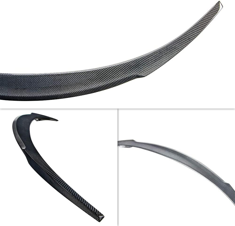 AeroBon Real Carbon Fiber Trunk Spoiler Wing Compatible with 2017-21 Tesla Model 3 (Rev Type)