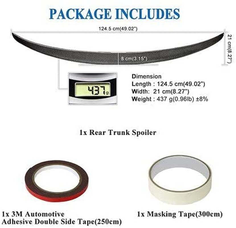 AeroBon Real Carbon Fiber Trunk Spoiler Compatible with 2009-16 BMW 5er F10 and F10 M5 Sedan (Performance Style)