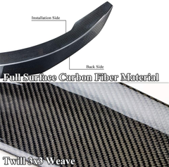 AeroBon Carbon Fiber Rear Spoiler Wing Compatible with 2017-21 Tesla Model 3 Sedan, Big-Type