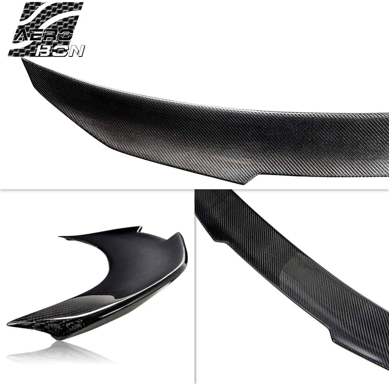 AeroBon Real Carbon Fiber Rear Trunk Spoiler Compatible with 13-20 BMW F32 4-Series Coupe (High-Kick)