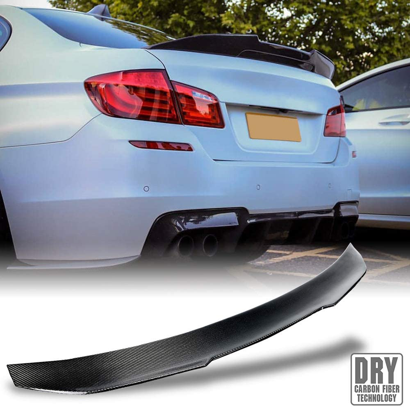 AeroBon Dry Carbon Fiber Rear Trunk Spoiler Wing Compatible with 2009-16 BMW F10 M5 and 5er F10 Sedan (H Style)