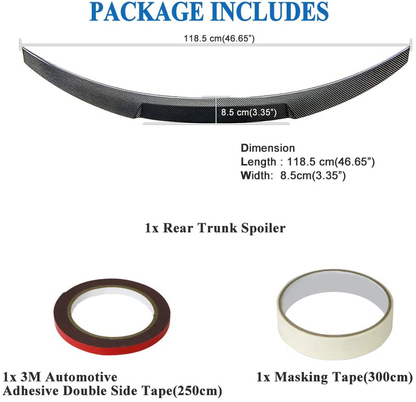 AeroBon Real Carbon Fiber M4V Style Rear Spoiler Wing Compatible with 17-20 Infiniti Q60 Q60S Coupe