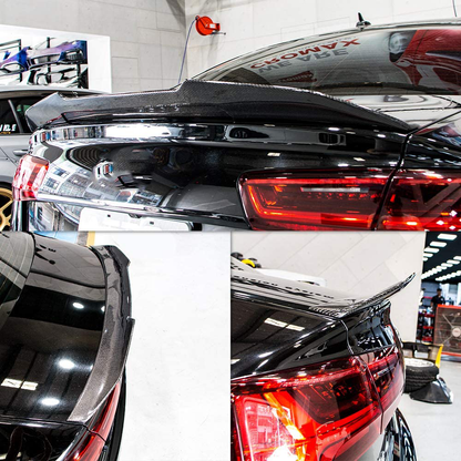 AeroBon Real Carbon Fiber Trunk Spoiler Compatible with 2007-16 Audi A5 Coupe (8T3)