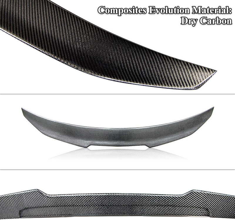 AeroBon Dry Carbon Fiber Rear Trunk Spoiler Wing Compatible with 2009-16 BMW F10 M5 and 5er F10 Sedan (H Style)