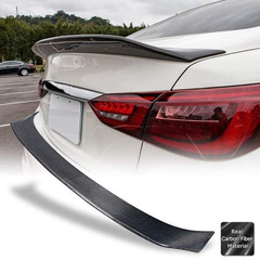 AeroBon Real Carbon Fiber Trunk Spoiler Wing Compatible with 2014-21 Infiniti Q50 Q50S Sedan (AR Style)