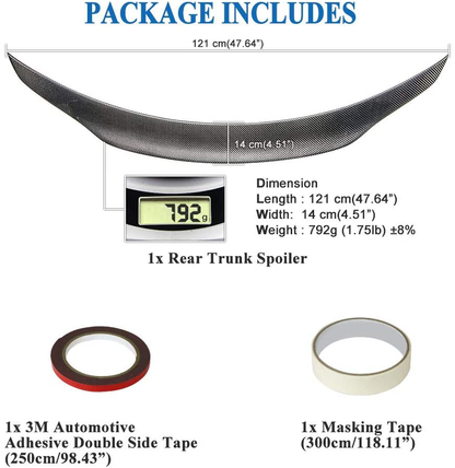 AeroBon Real Carbon Fiber Trunk Spoiler Wing Compatible with Mercedes CLA C117 2013-2019 (High Kick Style)