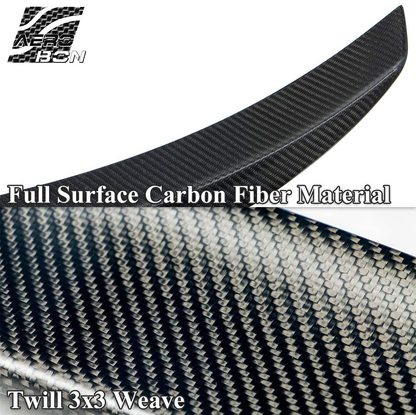 AeroBon Real Carbon Fiber Trunk Spoiler Wing Compatible with 2017-21 Tesla Model 3 (Matte, OE Type)