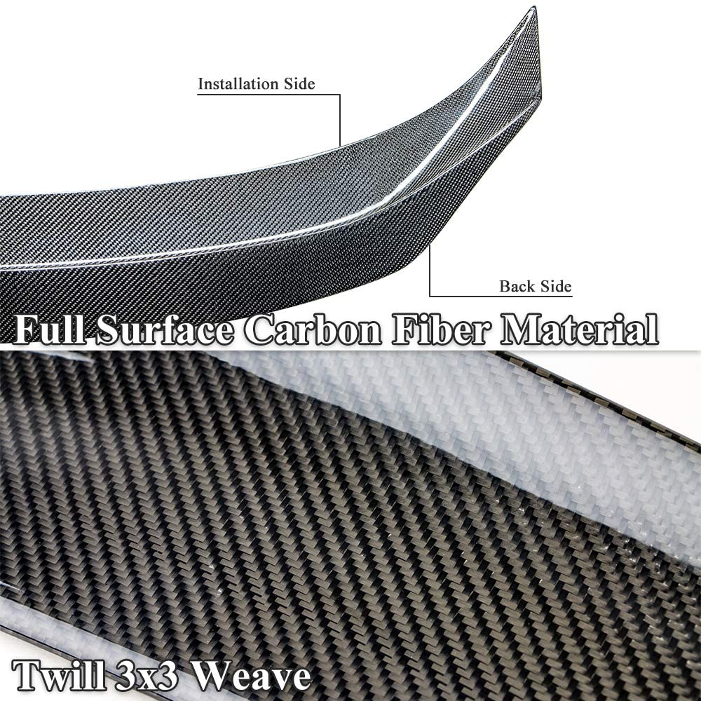 AeroBon Real Carbon Fiber Trunk Spoiler Wing Compatible with 2014-21 I ...