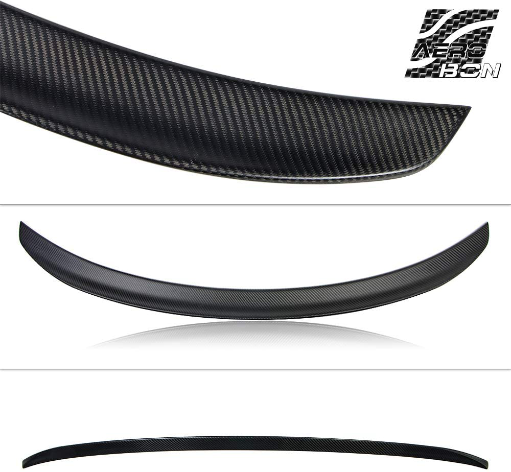 AeroBon Real Carbon Fiber Trunk Spoiler Wing Compatible with 2017-21 Tesla Model 3 (Matte, OE Type)