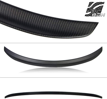 AeroBon Real Carbon Fiber Trunk Spoiler Wing Compatible with 2017-21 Tesla Model 3 (Matte, OE Type)