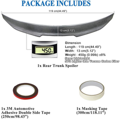 AeroBon Prepreg Dry Carbon Fiber Trunk Spoiler Wing Compatible with 2005-12 BMW E90 3-Series Sedan & E90 M3 (H Style)