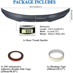 AeroBon Real Carbon Fiber Trunk Spoiler Wing Compatible with 2007-14 Mercedes C-Class W204 Sedan