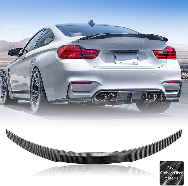 AeroBon Real Carbon Fiber Trunk Spoiler Wing Compatible with 2015-20 BMW F82 M4 Coupe (MV Style)
