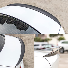 AeroBon Real Carbon Fiber Trunk Spoiler Compatible with 2005-12 BMW E90 3-Series Sedan & E90 M3 (P Style)