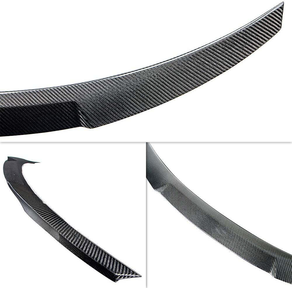 AeroBon Real Carbon Fiber M4V Style Rear Spoiler Wing Compatible with 17-20 Infiniti Q60 Q60S Coupe
