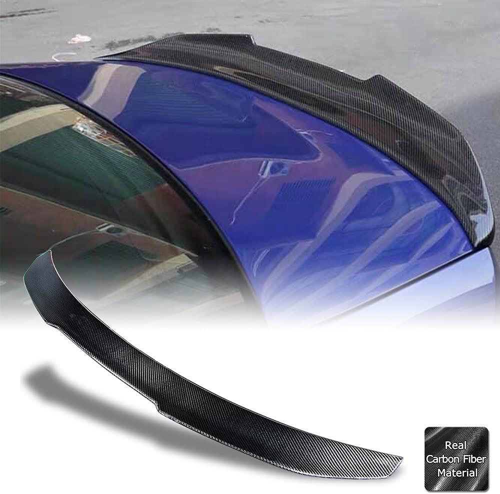 AeroBon Real Carbon Fiber Trunk Spoiler Compatible with 2005-13 BMW E92 3-Series Coupe and E92 M3 (H Style)