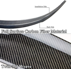 AeroBon Real Carbon Fiber Trunk Spoiler Wing Compatible with 2017-21 Tesla Model 3 (Rev Type)