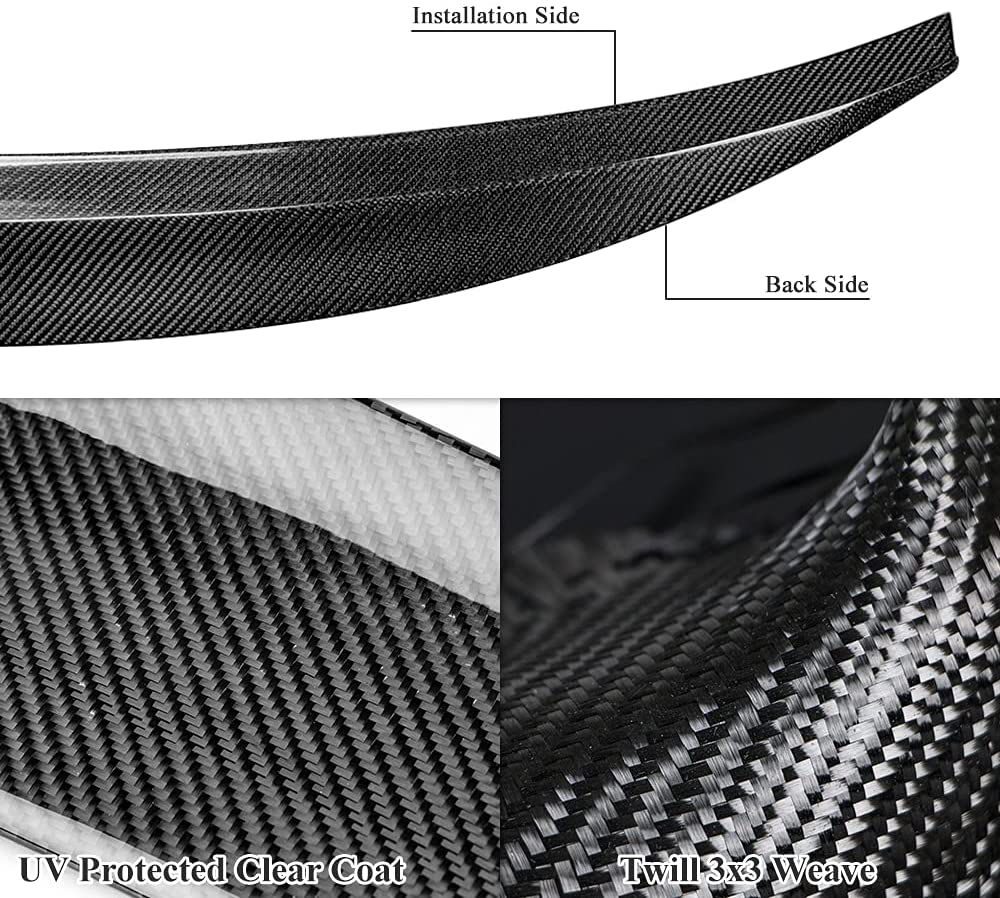 AeroBon Real Carbon Fiber Trunk Spoiler Compatible with 2012-18 Audi A6 (C7) Sedan