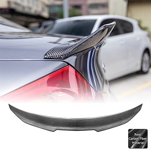 AeroBon Real Carbon Fiber Trunk Spoiler Compatible with 2008-2015 Infiniti G37 Coupe (H Style)
