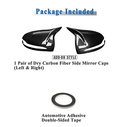 AeroBon Prepreg Dry Carbon Fiber Side Mirror Cover Compatible with 2015-21 Mercedes C Class W205 C205 Mirror Caps (Add-On Style)