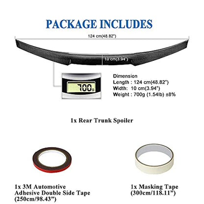 AeroBon Real Carbon Fiber Trunk Spoiler Compatible with 2014-21 BMW 2-Series F22 Coupe and F87 M2 (MV Style)