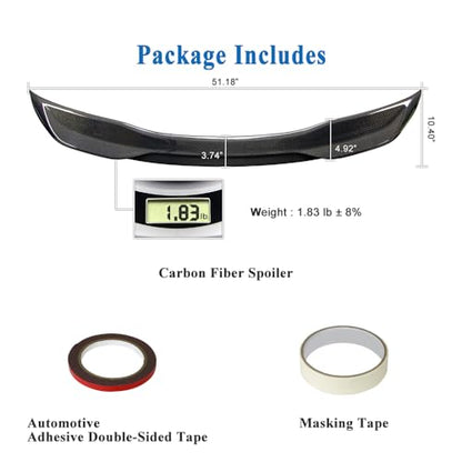 AeroBon Real Carbon Fiber Trunk Spoiler Compatible with 2022-2026 Honda Civic 4-Door Sedan Spoiler (SI Style)