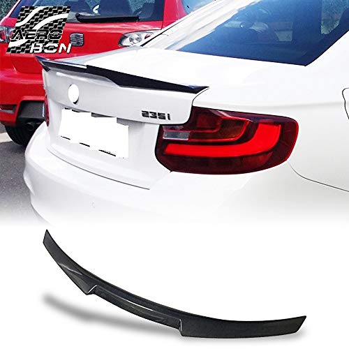 AeroBon Real Carbon Fiber Trunk Spoiler Compatible with 2014-21 BMW 2-Series F22 Coupe and F87 M2 (MV Style)